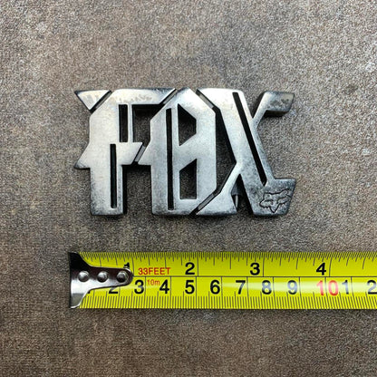 Fox Racing vintage Y2K grunge skate emo metal grey belt buckle