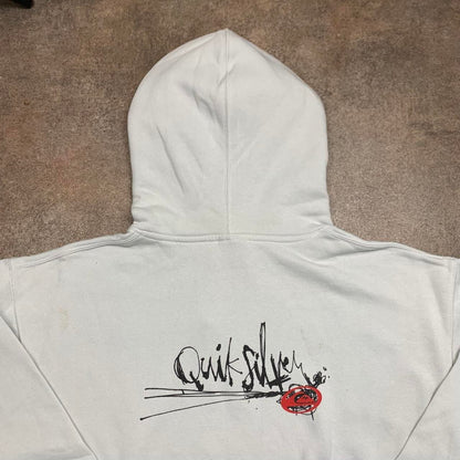 Quiksilver 90s white boxy graphic hoodie
