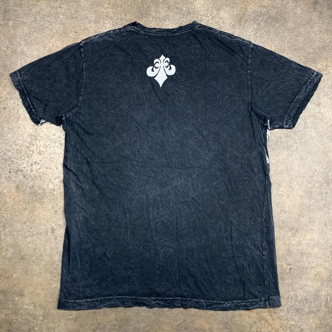 Affliction 00s graphic black white grunge tee