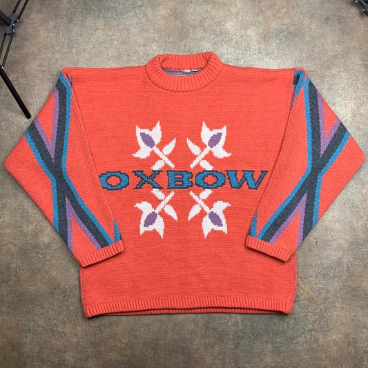Oxbow 90s graphic orange chunky knit jumper