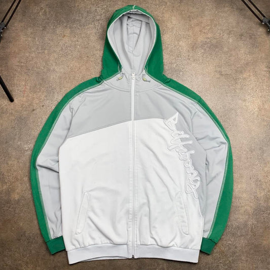Billabong 00s white green graphic baggy hoodie