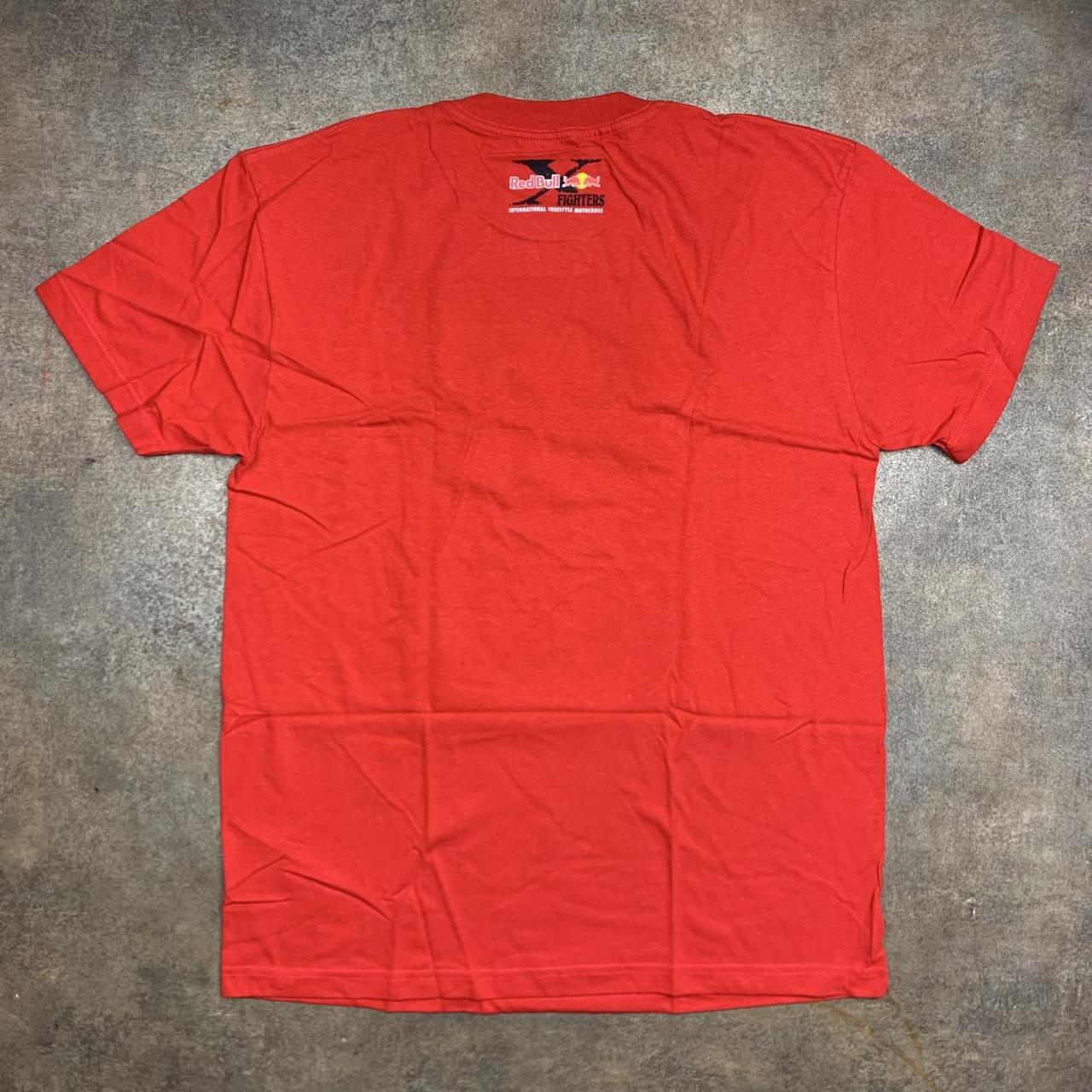 Fox Racing x Red Bull 00s graphic red grunge tee
