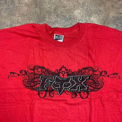 Fox Racing 00s red black graphic tee