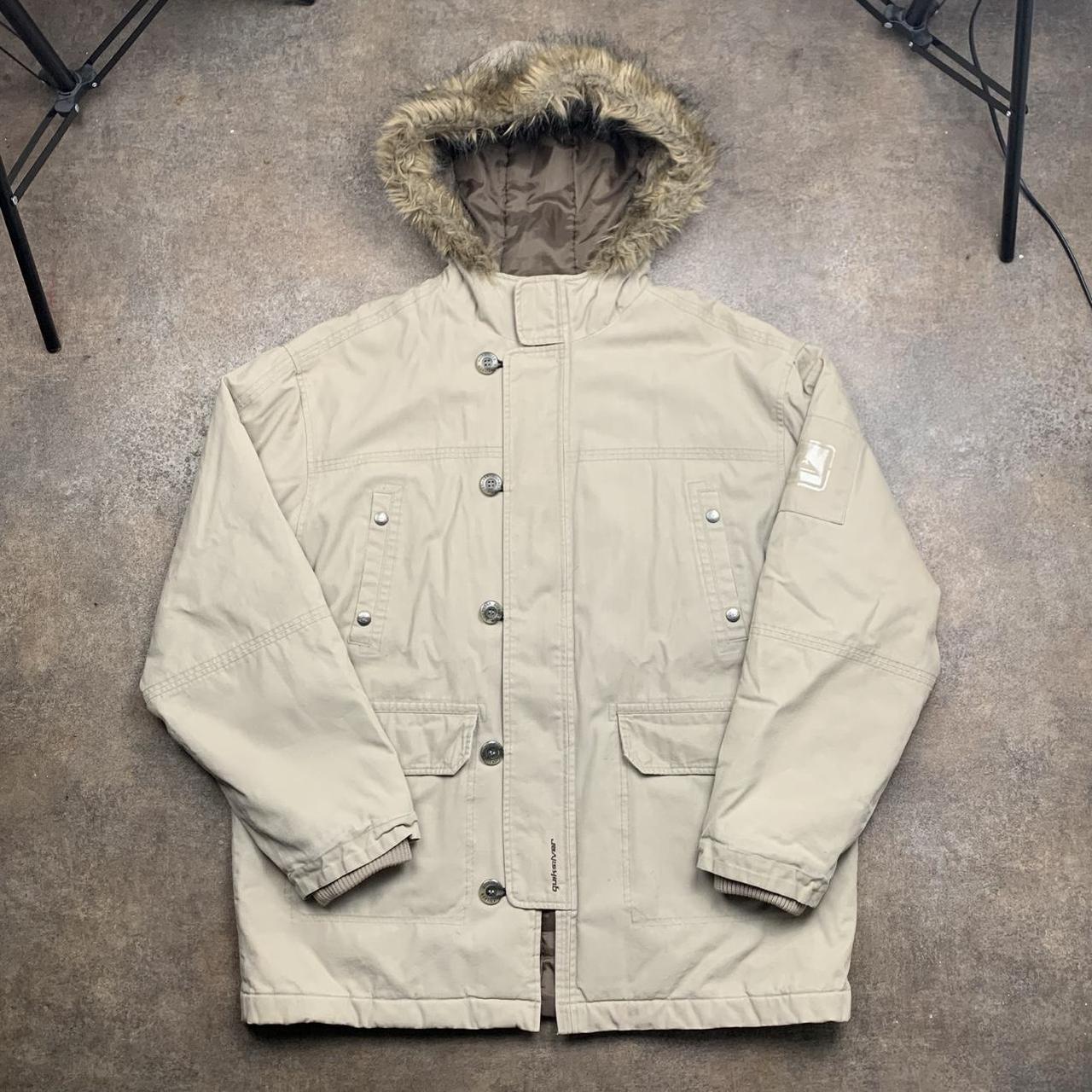 Quiksilver 90s fur hood jacket (L)