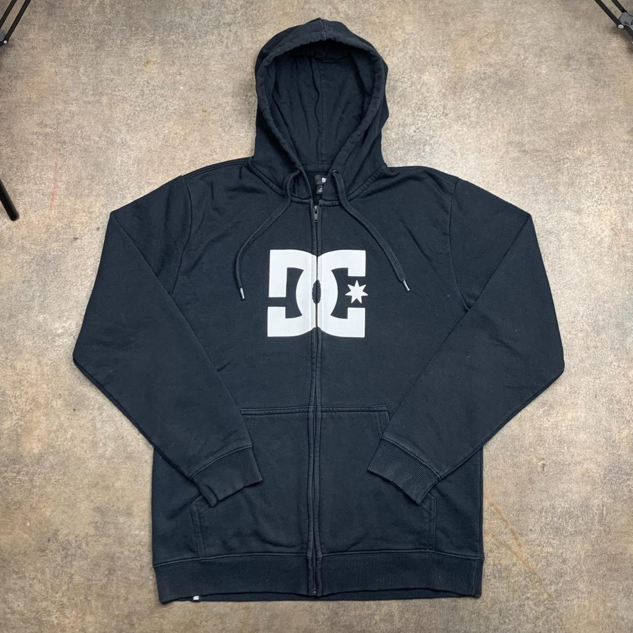 DC Shoes 00s black white graphic zip hoodie