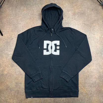 DC Shoes 00s black white graphic zip hoodie
