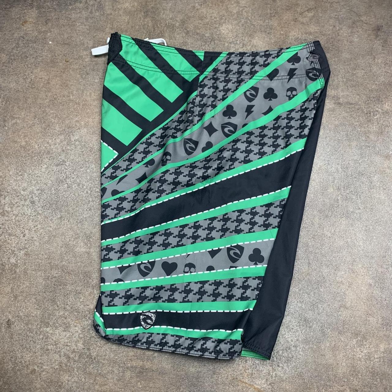Rip Curl 00s black green baggy boardshorts