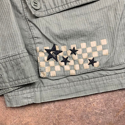 Quiksilver 00s khaki graphic shirt jacket