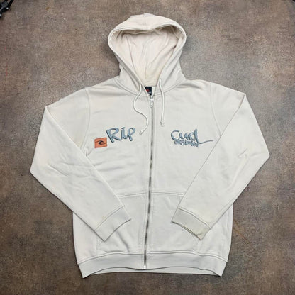 Rip Curl 00s white graphic zip hoodie