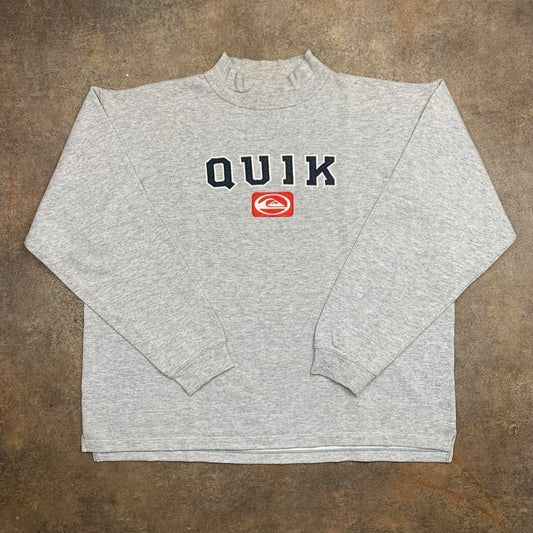 Quiksilver 90s graphic light grey sweater