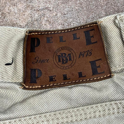Pelle Pelle Marc Buchanan 90s graphic baggy cream denim jeans