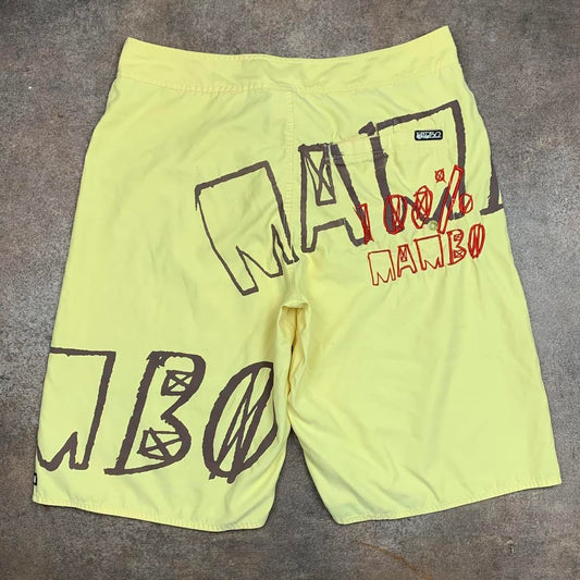Mambo 00s yellow graphic baggy boardshorts