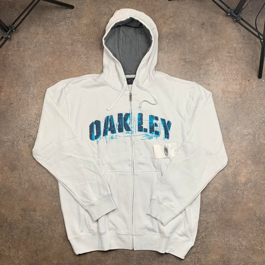 Oakley 00s white graphic boxy hoodie