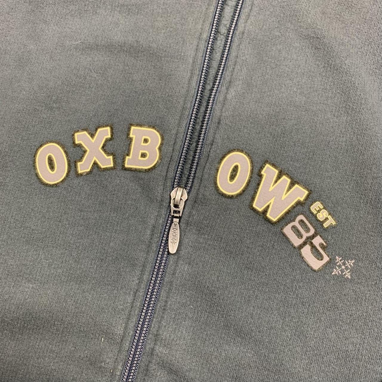 Oxbow 00s graphic baggy blue zip hoodie