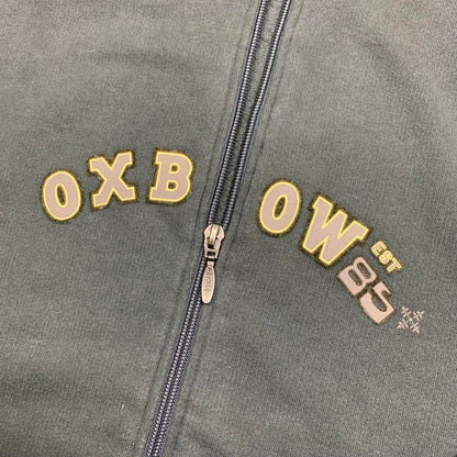 Oxbow 00s graphic baggy blue zip hoodie