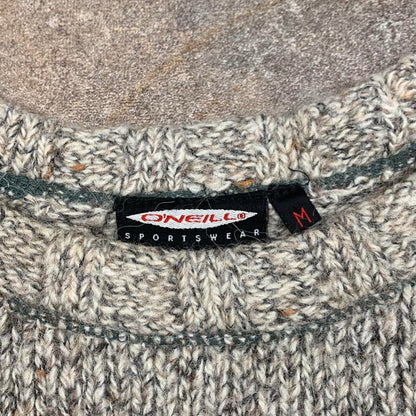 O’Neill 00s chunky knit grey white sweater