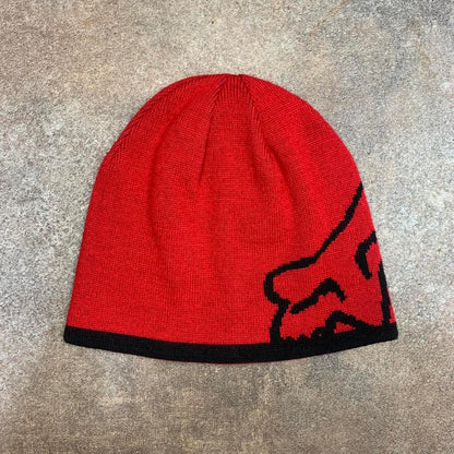 Fox Racing 00s reversible black red graphic skully beanie