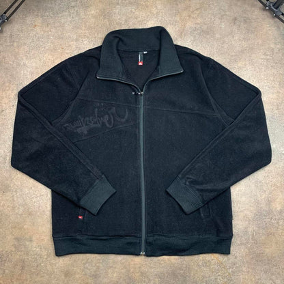 Quiksilver 00s black graphic zip fleece