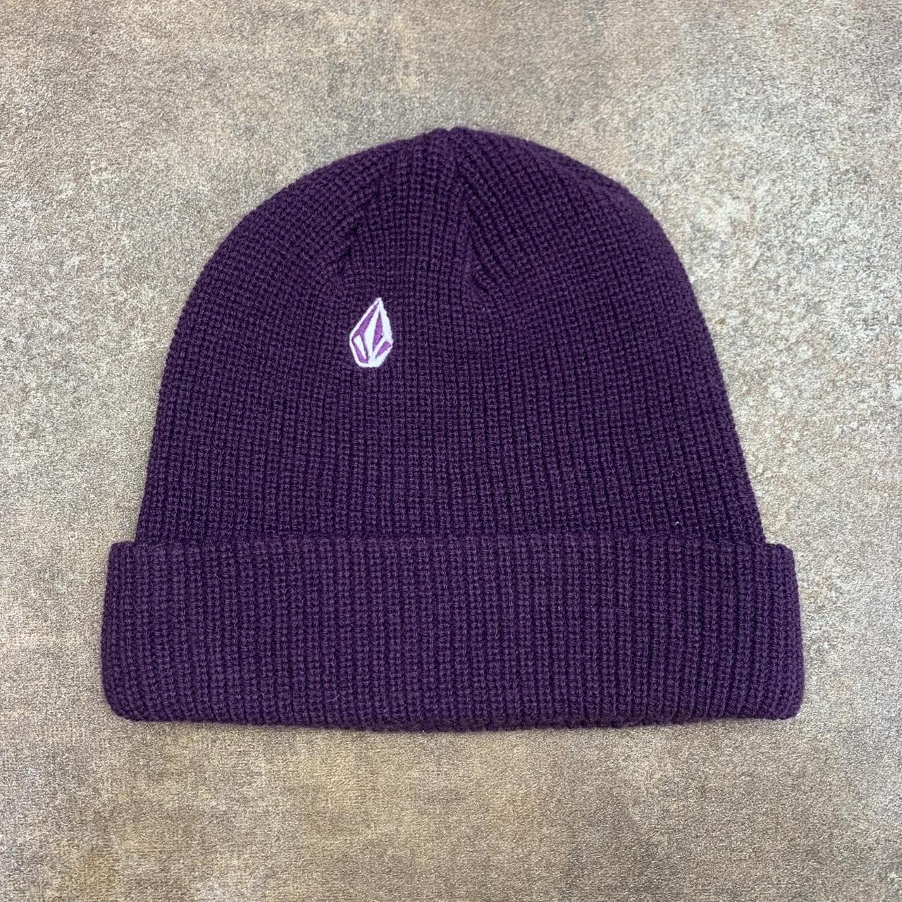 Volcom purple logo beanie