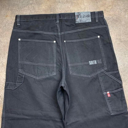 Southpole 00s red tab carpenter black denim jeans