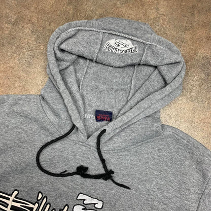 Billabong 90s light grey boxy graphic hoodie