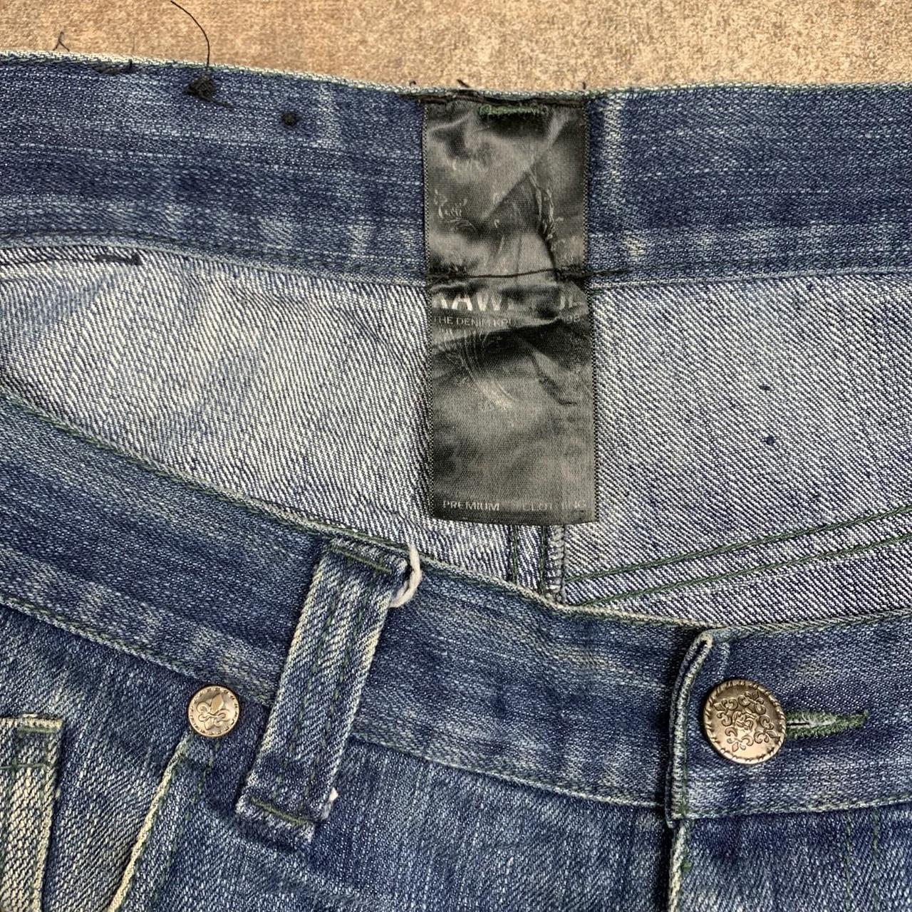 Raw Blue 00s baggy grunge graphic navy jeans
