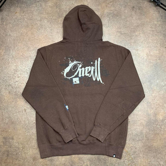 O'Neill 00s brown graphic boxy hoodie