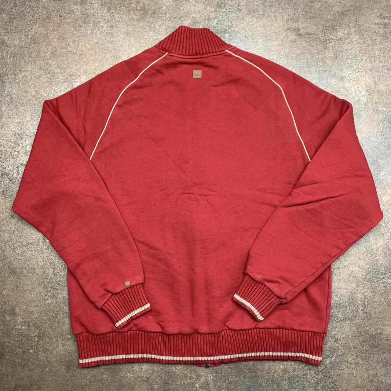 Quiksilver vintage 90s knit zip red boxy baggy cardigan surf skate jumper sweater top -