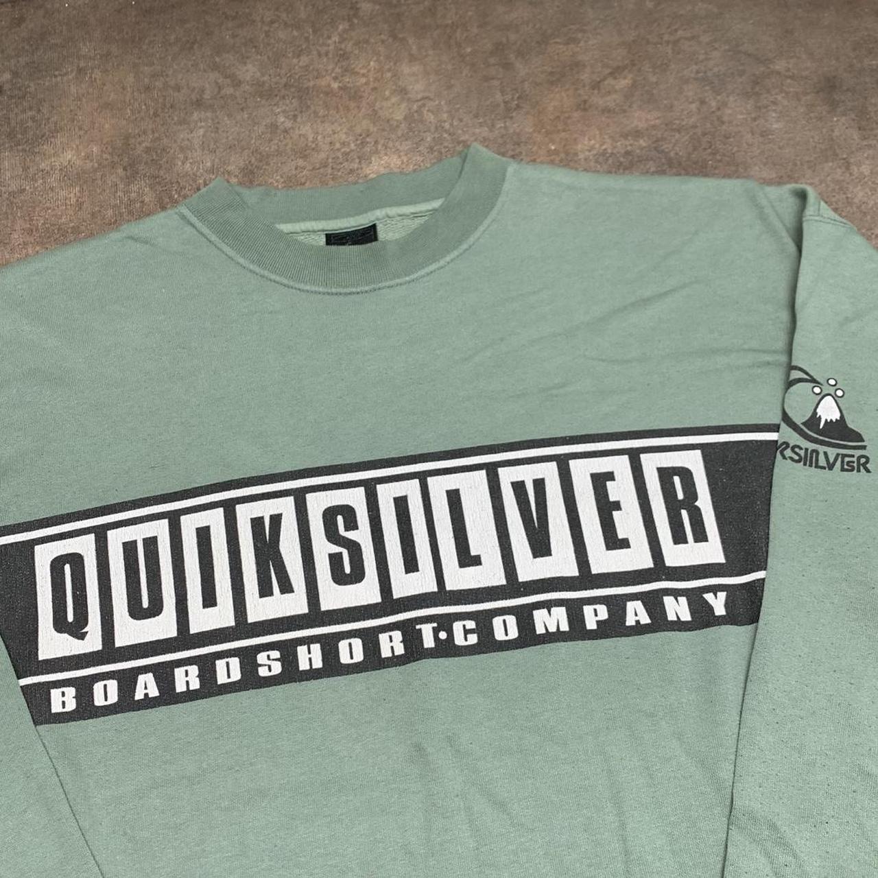 Quiksilver 90s green graphic boxy sweatshirt