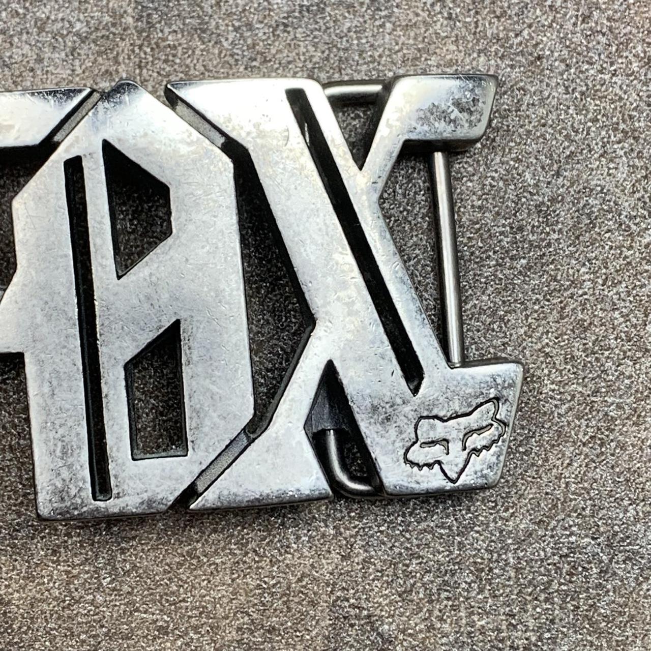 Fox Racing vintage Y2K grunge skate emo metal grey belt buckle