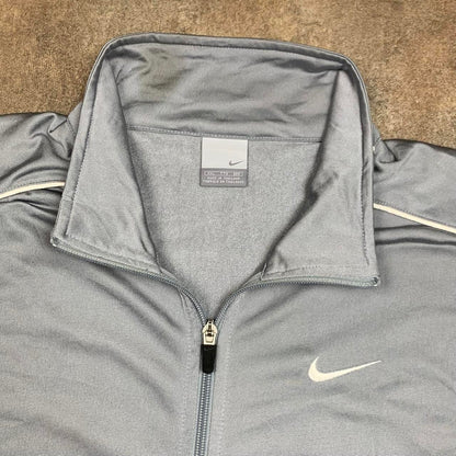 Nike 00s light grey boxy zip jumper