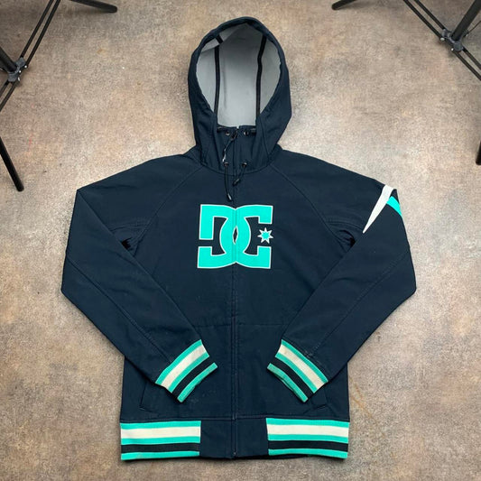 DC Shoes 00s black turquoise utilised graphic ski jacket
