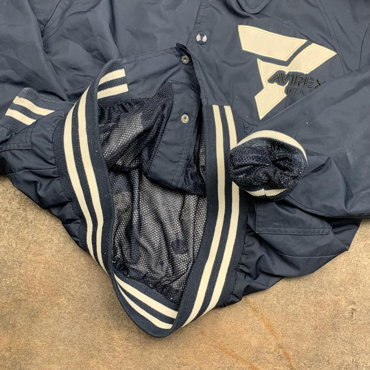 Avirex 00s navy white graphic boxy track jacket