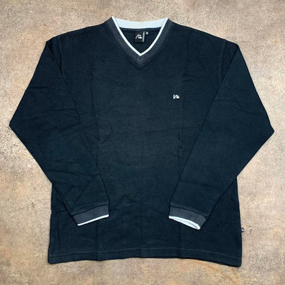 Quiksilver 90s black knit v-neck sweater