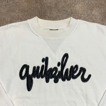 Quiksilver 90s white black graphic sweater
