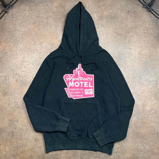 Hysteric Glamour 00s black pink graphic hoodie