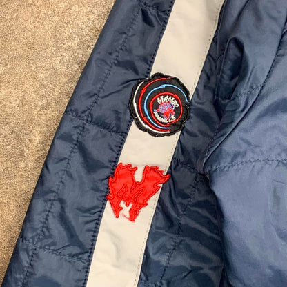 Mambo 00s navy white graphic bomber jacket