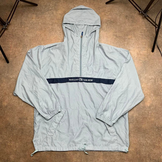 Quiksilver Silver Edition 90s light grey windbreaker jacket