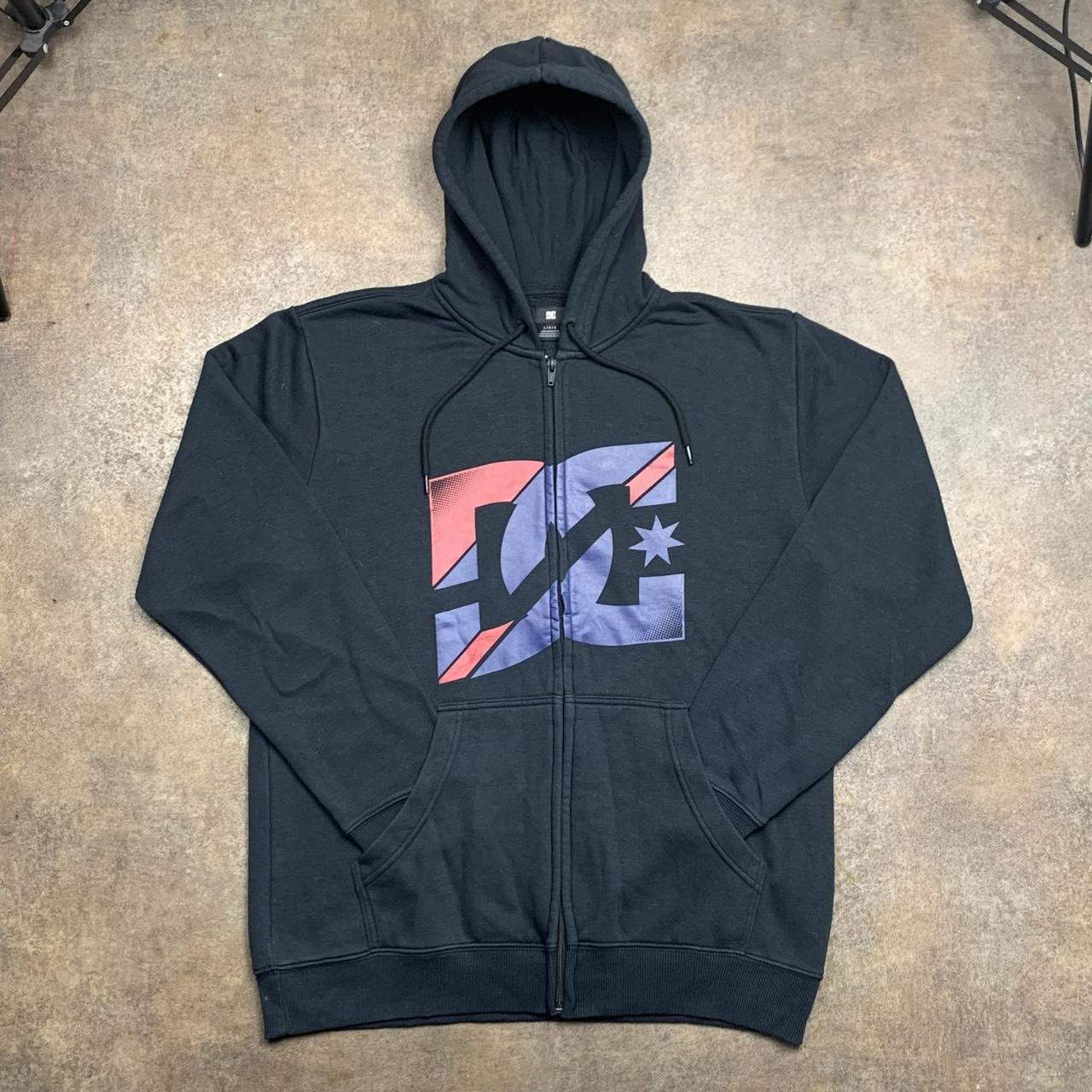 DC Shoes 00s graphic black boxy zip hoodie