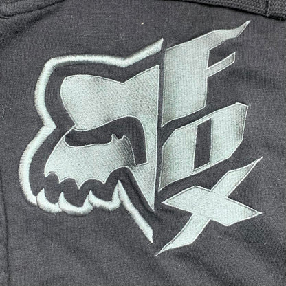 Fox Racing 00s black grunge graphic zip hoodie