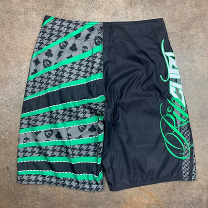 Rip Curl 00s black green baggy boardshorts