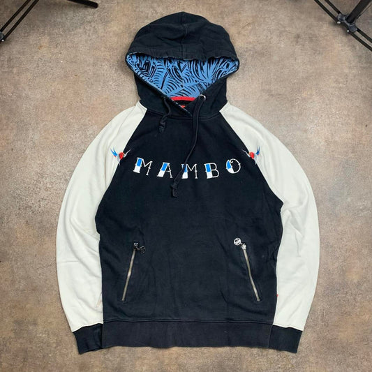 Mambo black white graphic hoodie