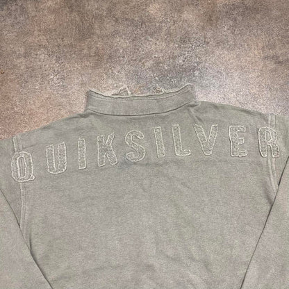 Quiksilver 00s graphic cream zip jumper