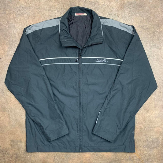 Quiksilver 90s black grey lined zip jacket