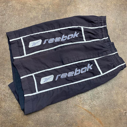 Reebok 00s navy faded graphic baggy jogger shorts