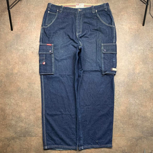 Ecko Unltd. navy baggy cargo denim jeans