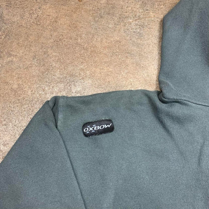 Oxbow 00s graphic baggy blue zip hoodie