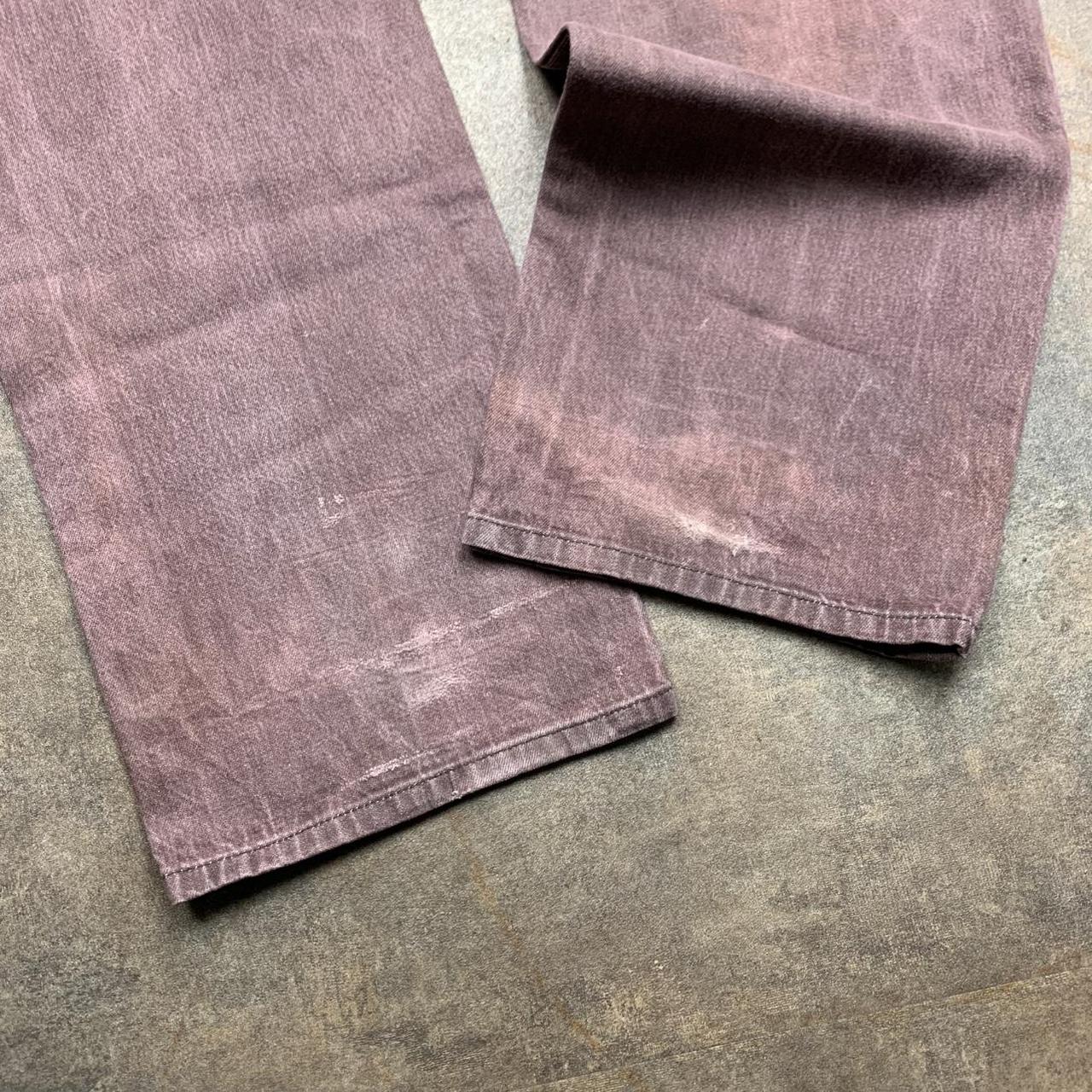 Akademiks 90s baggy graphic maroon denim jeans
