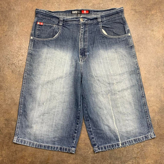 Southpole 00s red tab navy blue denim jorts