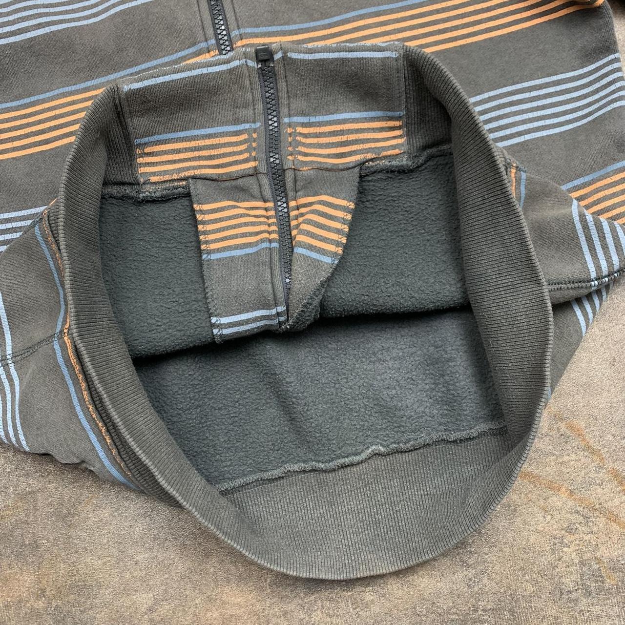 Rip Curl 00s graphic brown striped zip hoodie